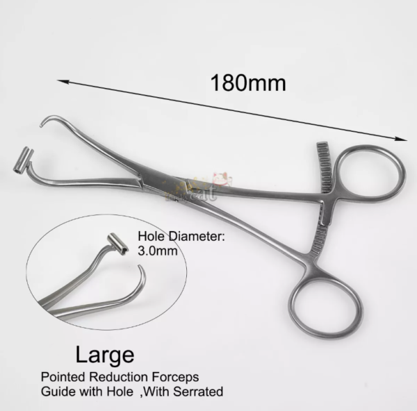 Pointed Reduction Forceps with Guide Hole Kirschner wire needle Orthopedic - Image 4