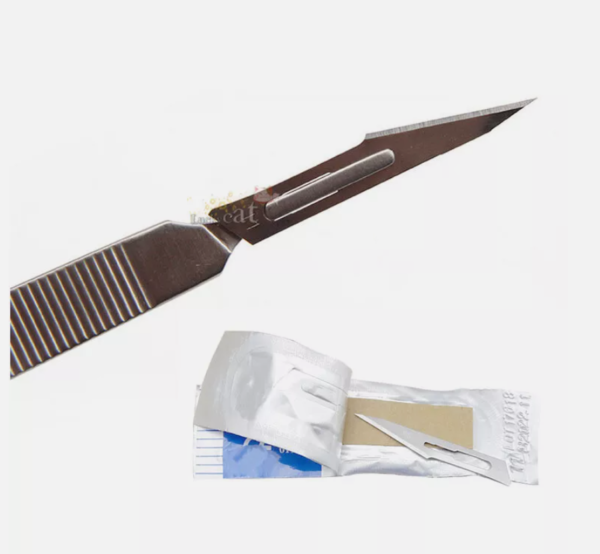 100pcs Sterile Surgical Blade Carbon Steel Scalpel Blade Veterinary Instrument