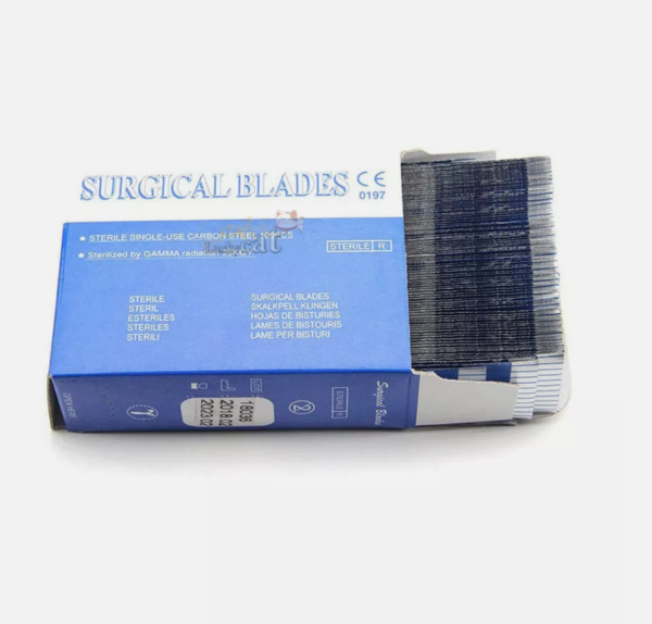100pcs Sterile Surgical Blade Carbon Steel Scalpel Blade Veterinary Instrument - Image 4