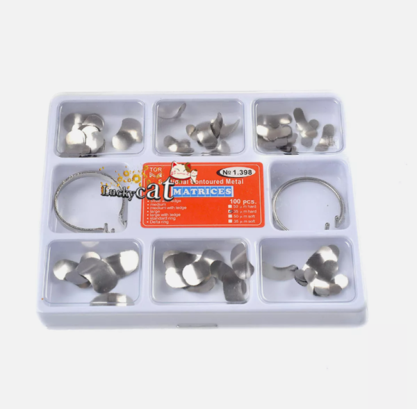 Full Kit Dental Matrix Sectional Contoured Metal Matrices No.1.398 + 2 Rings