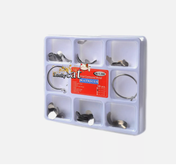 Full Kit Dental Matrix Sectional Contoured Metal Matrices No.1.398 + 2 Rings - Image 3