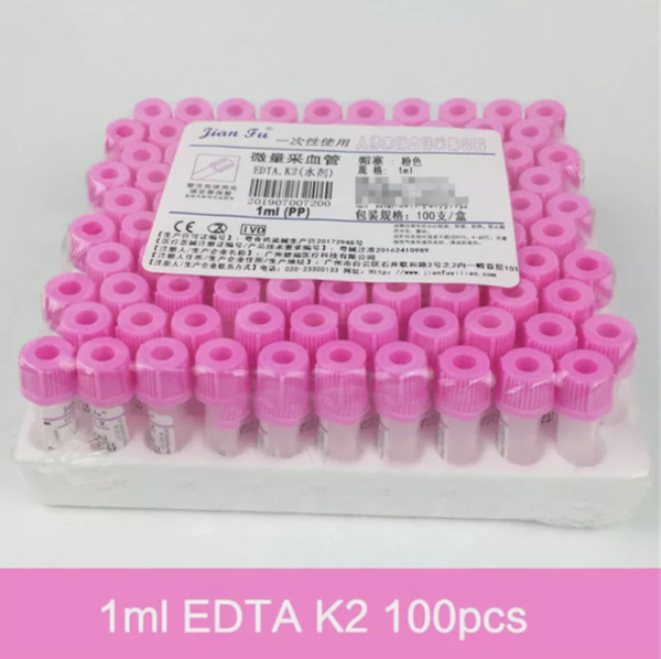 100*Anticoagulant Tube EDTA K2 K3 Disposable Plastic Test Tubes for Animal Child - Image 5