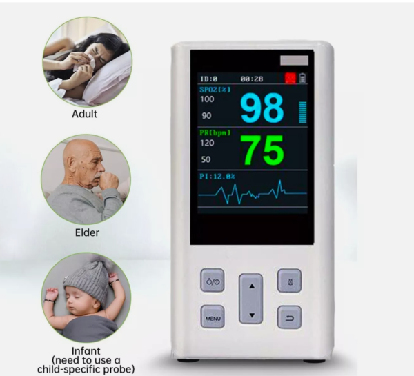 Pulse Oximeter Handheld Pulse Oximeter for Baby&Adult Overnight Monitor&Alarm - Image 4