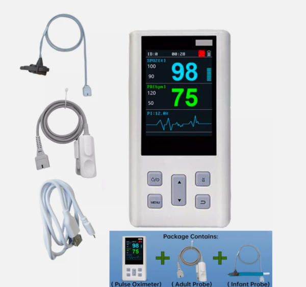 Pulse Oximeter Handheld Pulse Oximeter for Baby&Adult Overnight Monitor&Alarm - Image 3