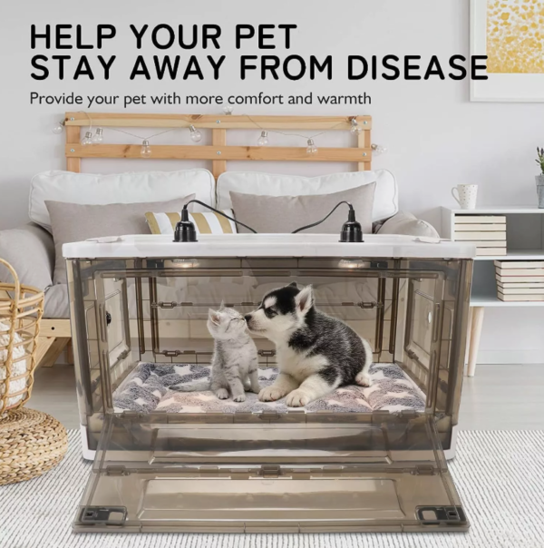 Pet Newborn ICU Set Portable Puppy Incubator Oxygen Cage Foldable For Dog Kitten - Image 2
