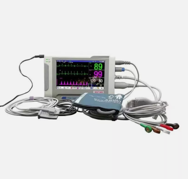 7 Inch Human/Pet Portable Monitor ECG/NIBP/PR/SPO2/RESP/TEMP Vital Signs Monitor - Image 2