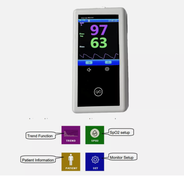 Medical Pulse Oximeter Handheld Touch Screen SPO2 PR PI For Veterinary or Humans - Image 3
