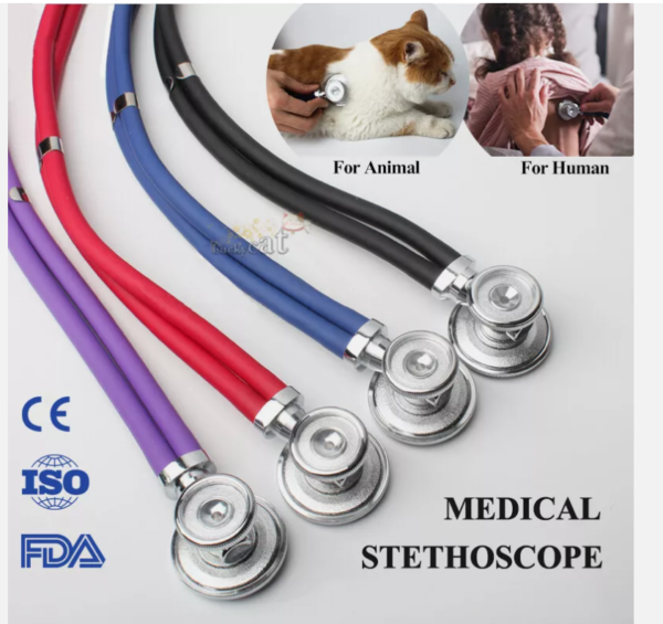 Stethoscope Phonendoscope Double Head Colorful Multifunctional Veterinary Tools