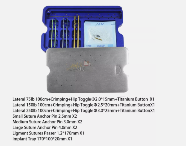 Titanium Threaded Suture Anchor System for Orthopedic Procedures set